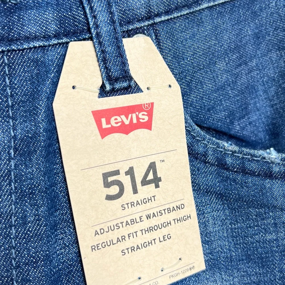 Levi’s 514 Straight Leg Denim Jeans Kids Boys 12 Husky 32” x 27” NEW